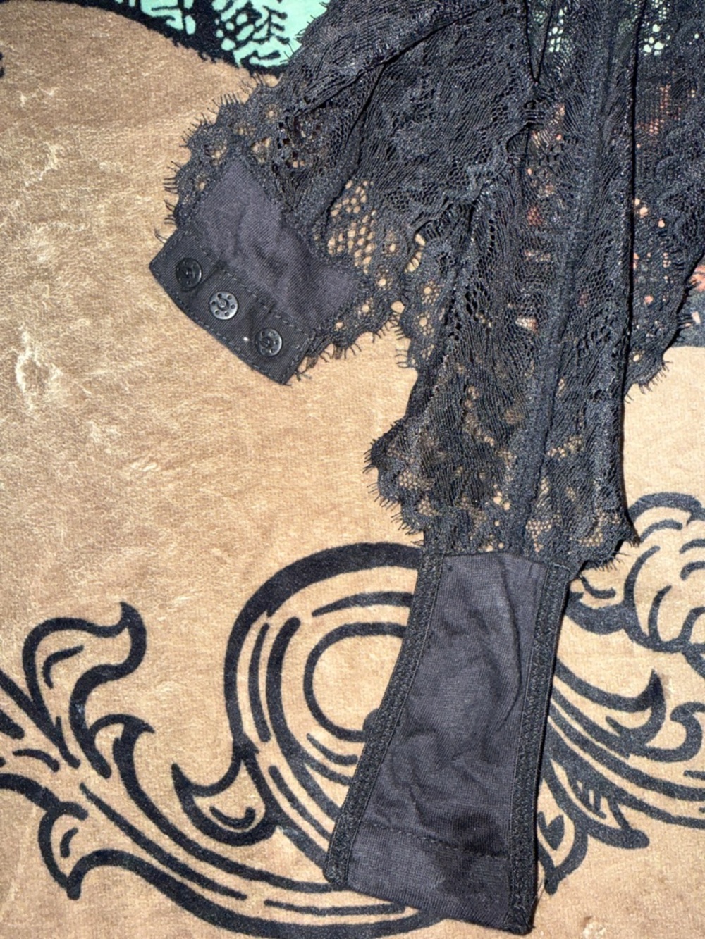 H&M Black Lace Top with Sheer Detail NWOT - Picture 4 of 7